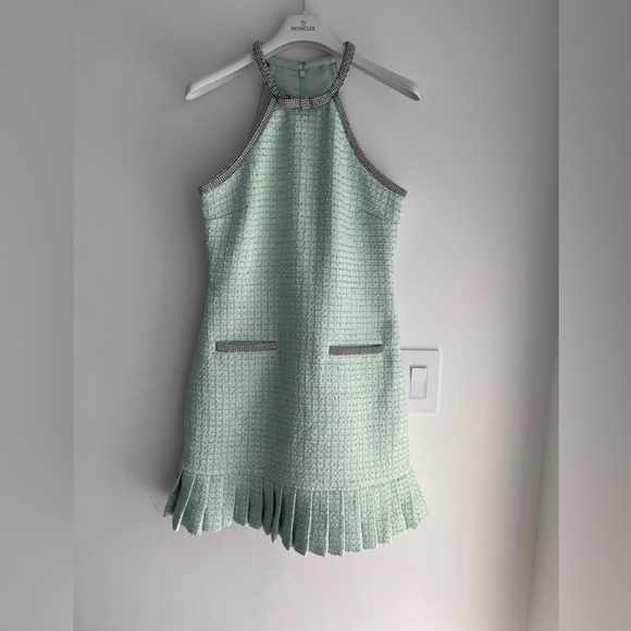 Self Portrait MINT BOUCLE MINI DRESS - Picture 2 of 5